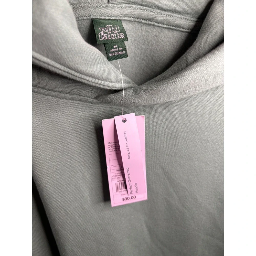 NWT Wild Fable Viral 100%‎ Chill Snow Bunny Recalled Target Hoodie Green Size M - Picture 3 of 7